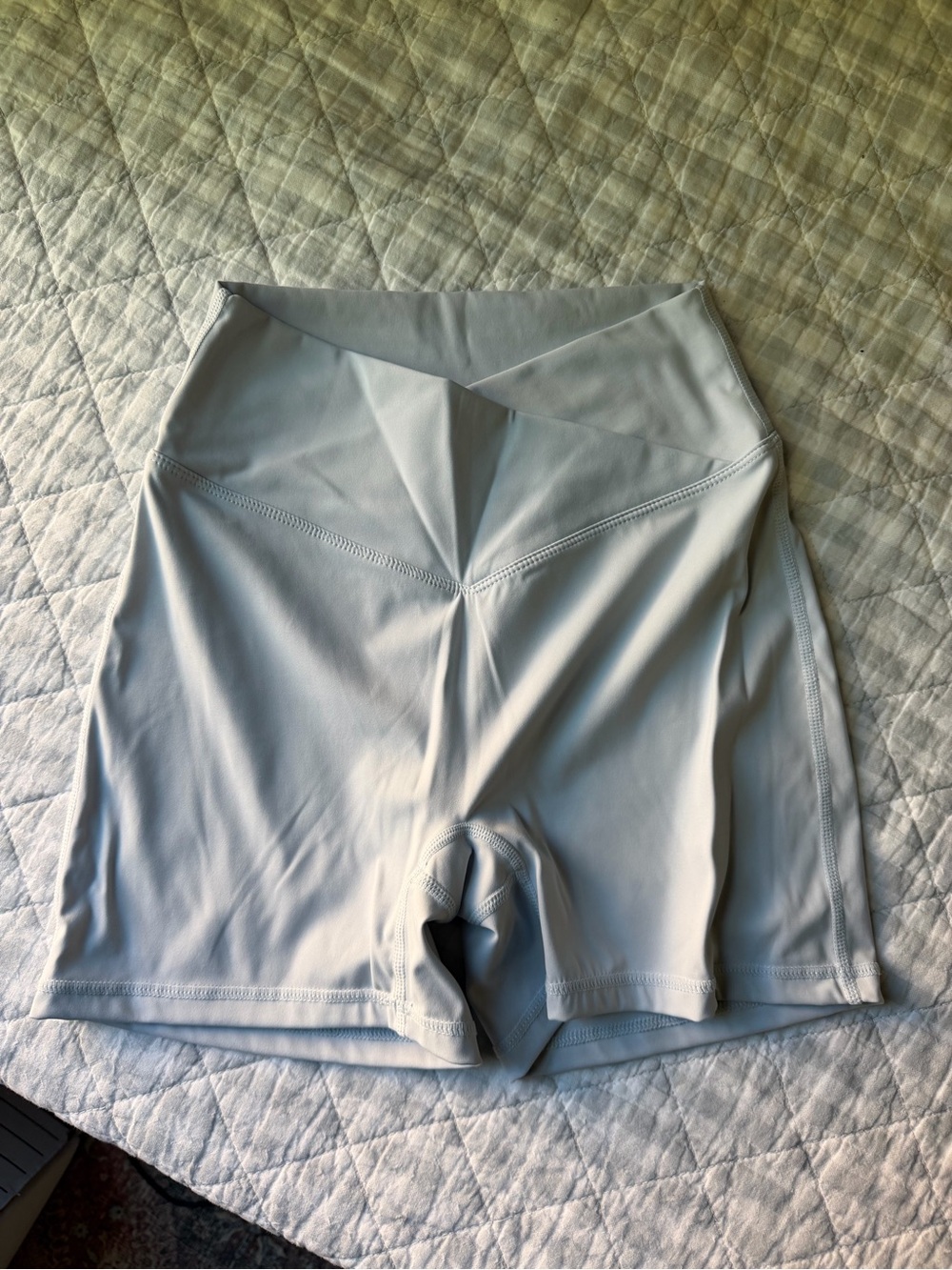 High-Waist Light Blue AYBL Bike Shorts